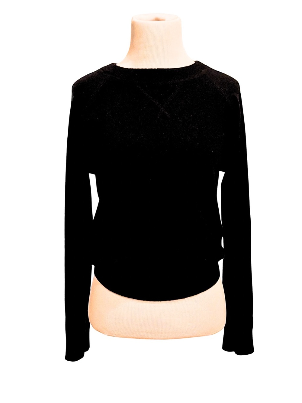 Quince | Black 100% Mongolian Cashmere Shrunken Crew Neck Sweatshirt - S